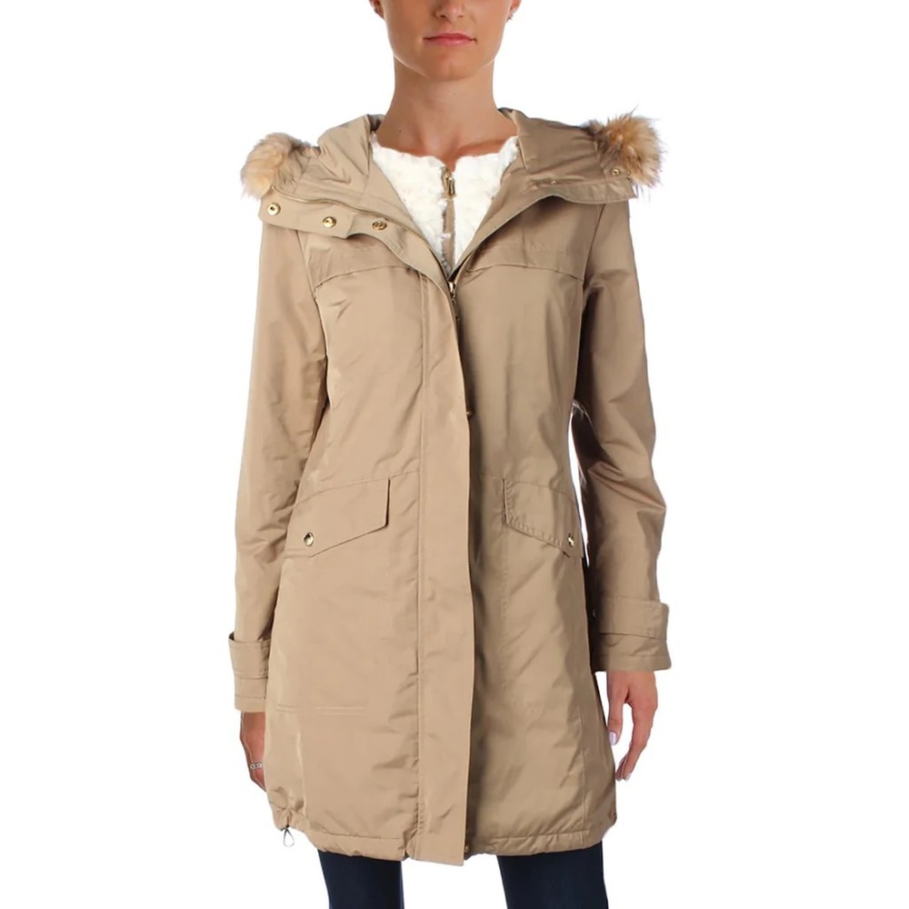 NWT Ellen Tracy Anorak Parka Hooded Water Repellent Winter Jacket size L